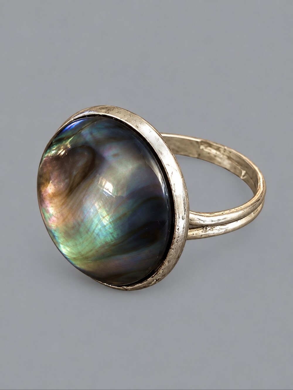 3/$30 Abalone Shell Cabochon Adjustable Ring